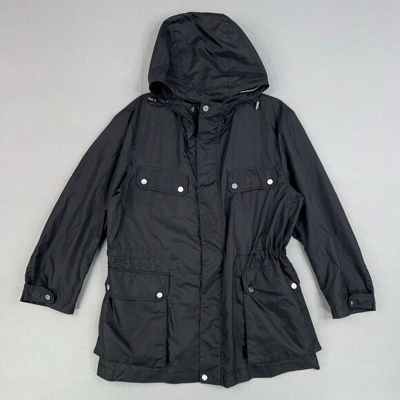 Luciano Barbera Jackets & Blazers - Luciano Barbera Jacket Womens 46 Black Hooded Chore IL FARO Luxury Performance